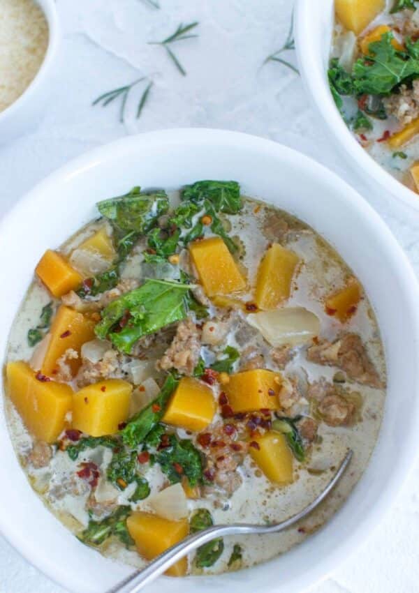 Butternut Squash Soup with Sausage