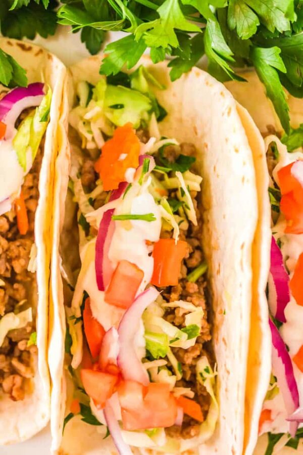 Easy Ground Pork Tacos with Cilantro Slaw | Get On My Plate