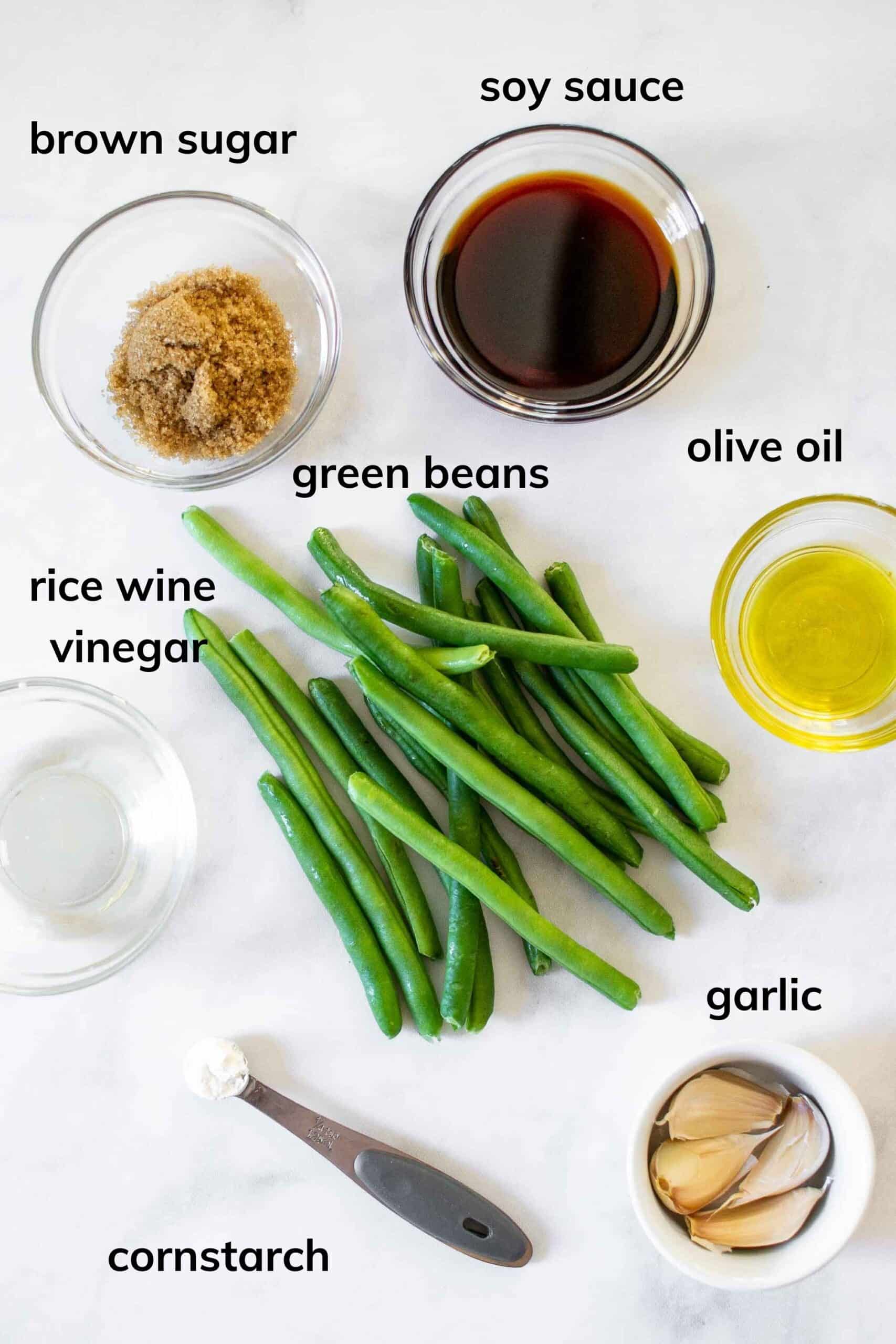 Ingredients needed to make Chinese Style Air Fryer Green Beans