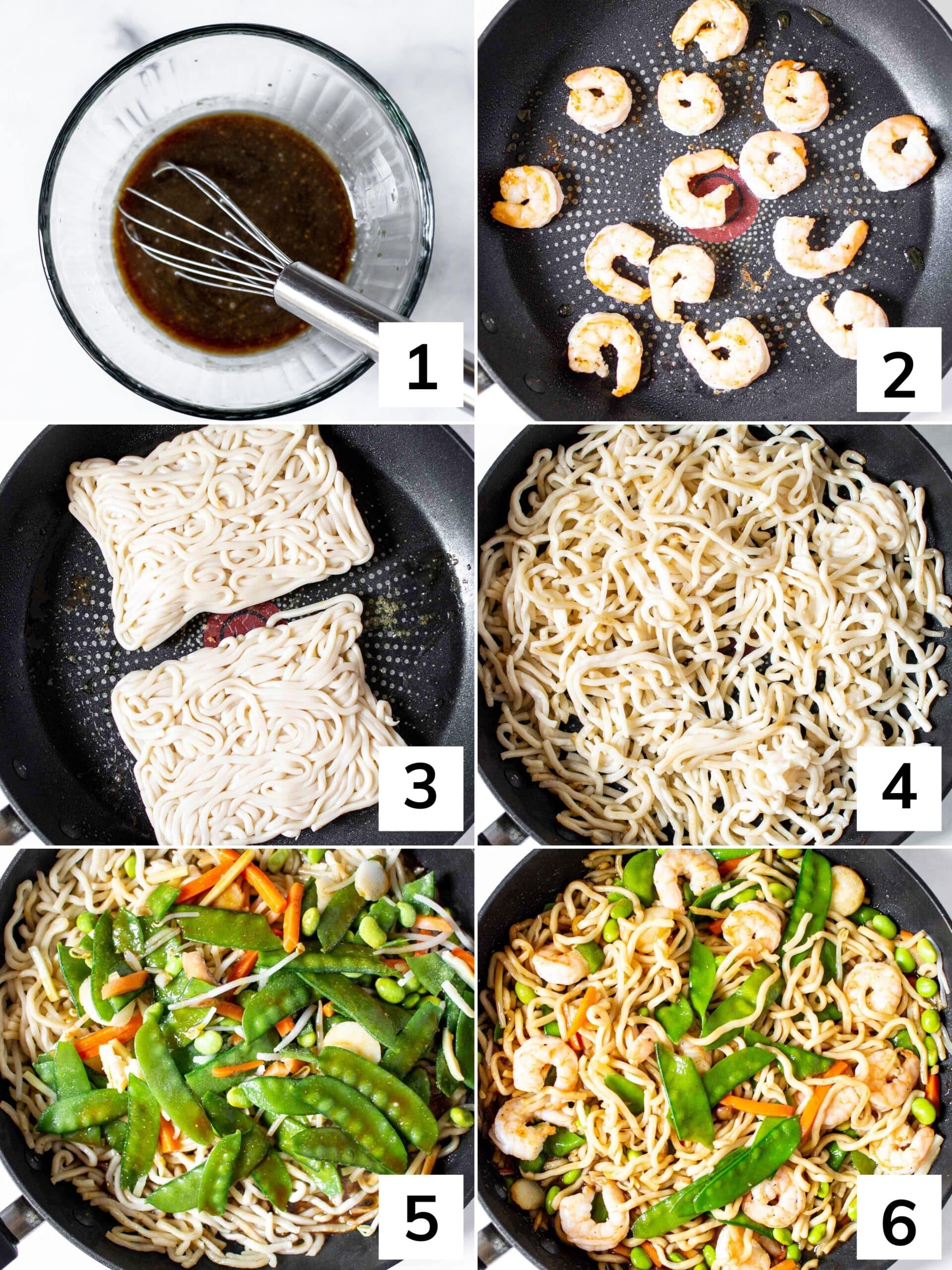 How to make shrimp Yaki Udon step by step. 
