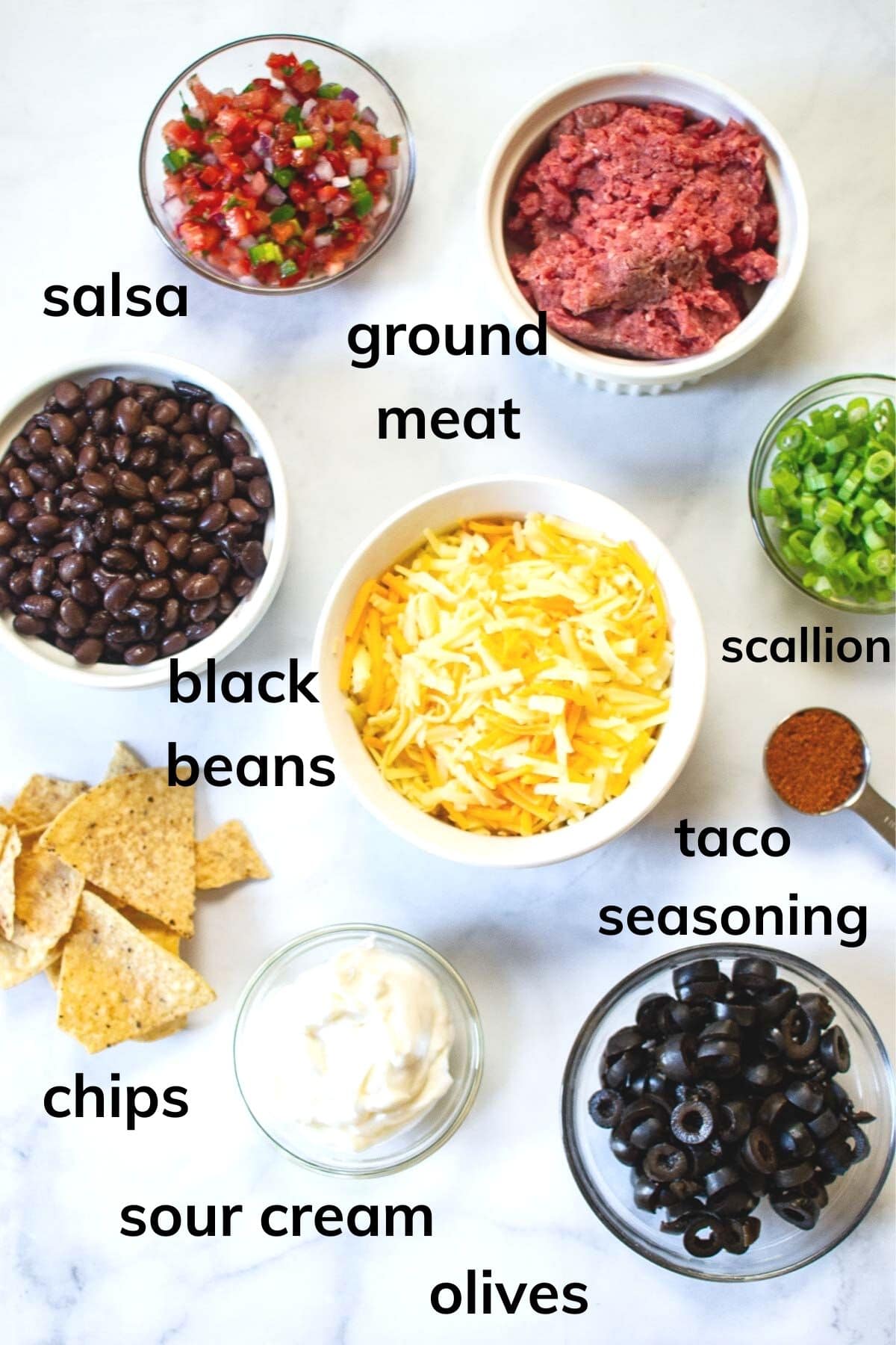 Ingredients needed to make air fryer nachos