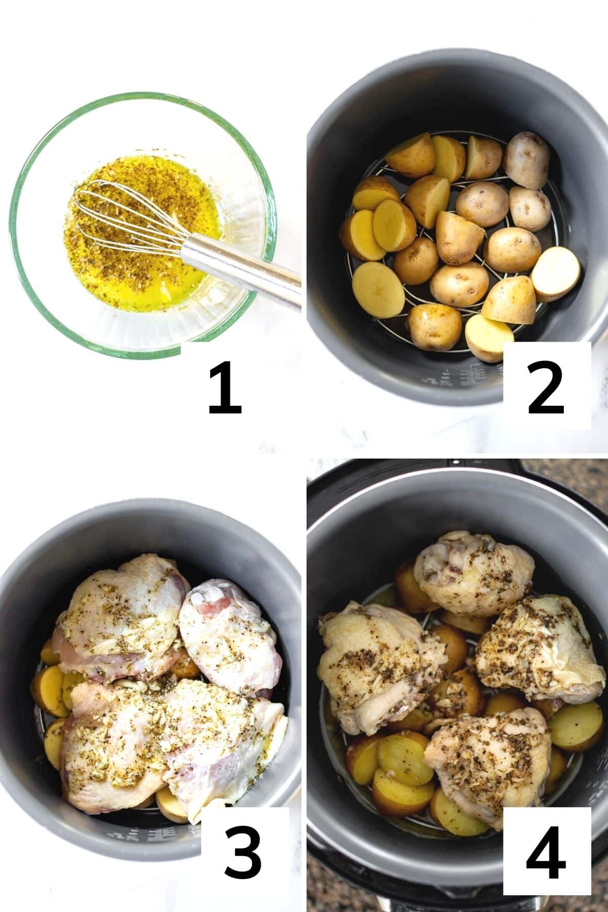 How to make instant pot chicken thighs and potatoes step by step