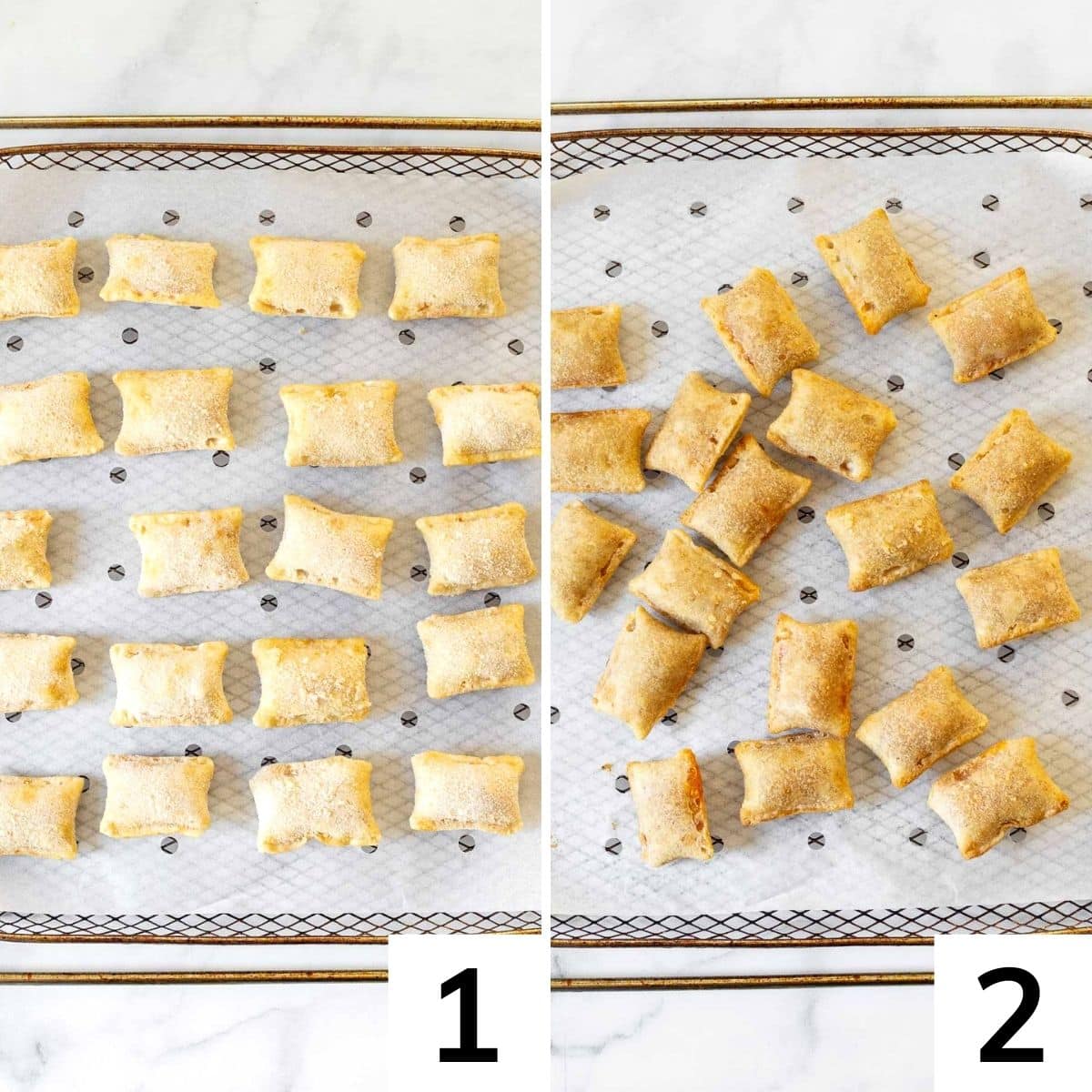 2 steps to make pizza rolls in the air fryer