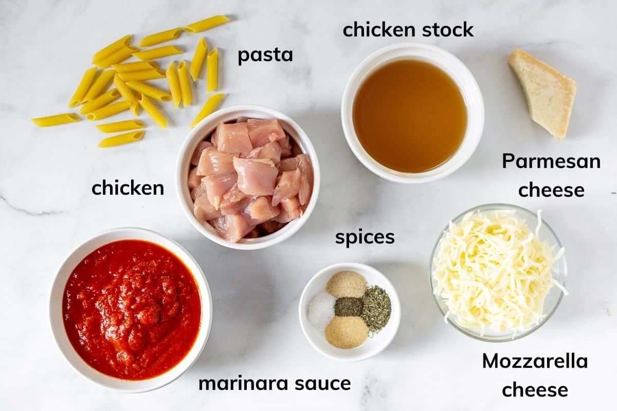 Ingredients needed to make instant pot chicken pasta