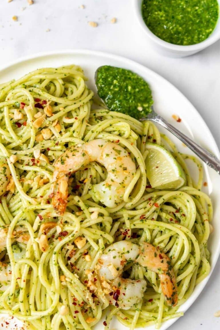 Cilantro Lime Pasta with Shrimp