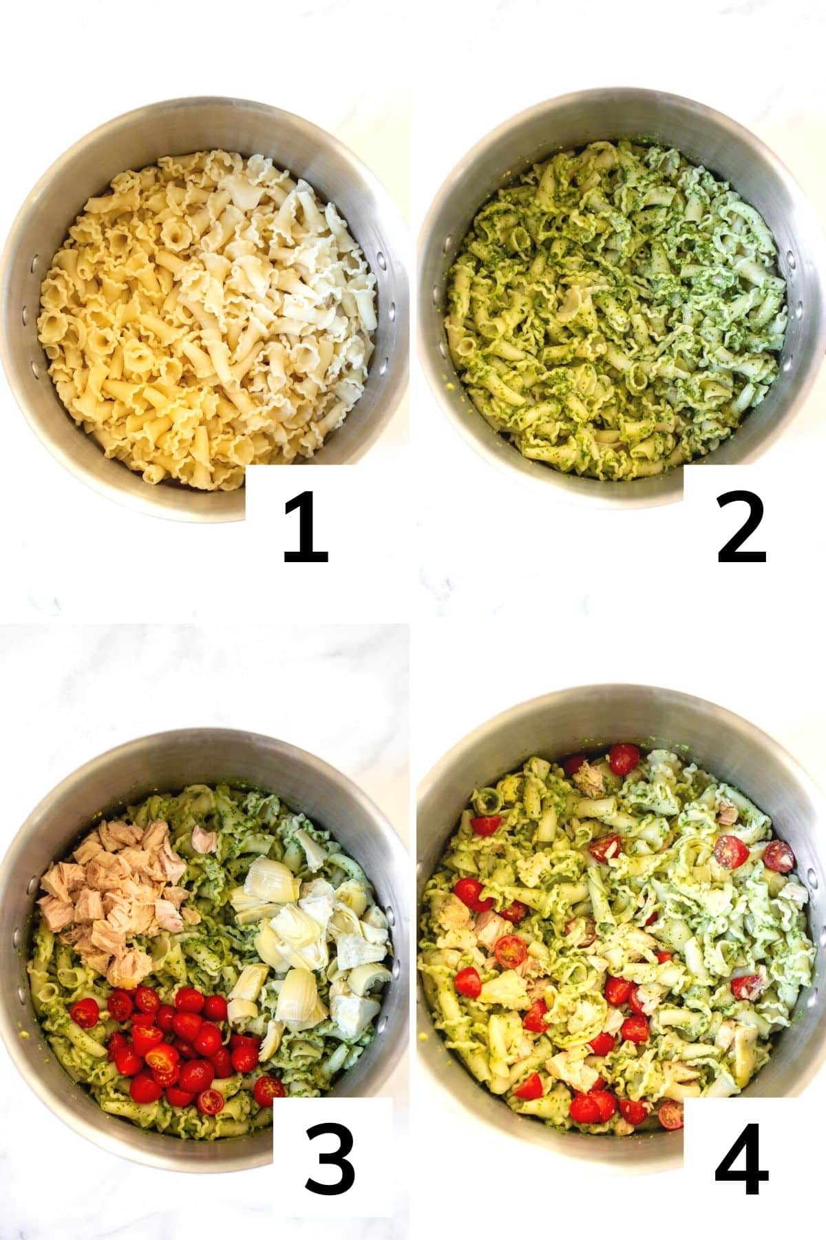 How to make tuna pesto pasta step by step