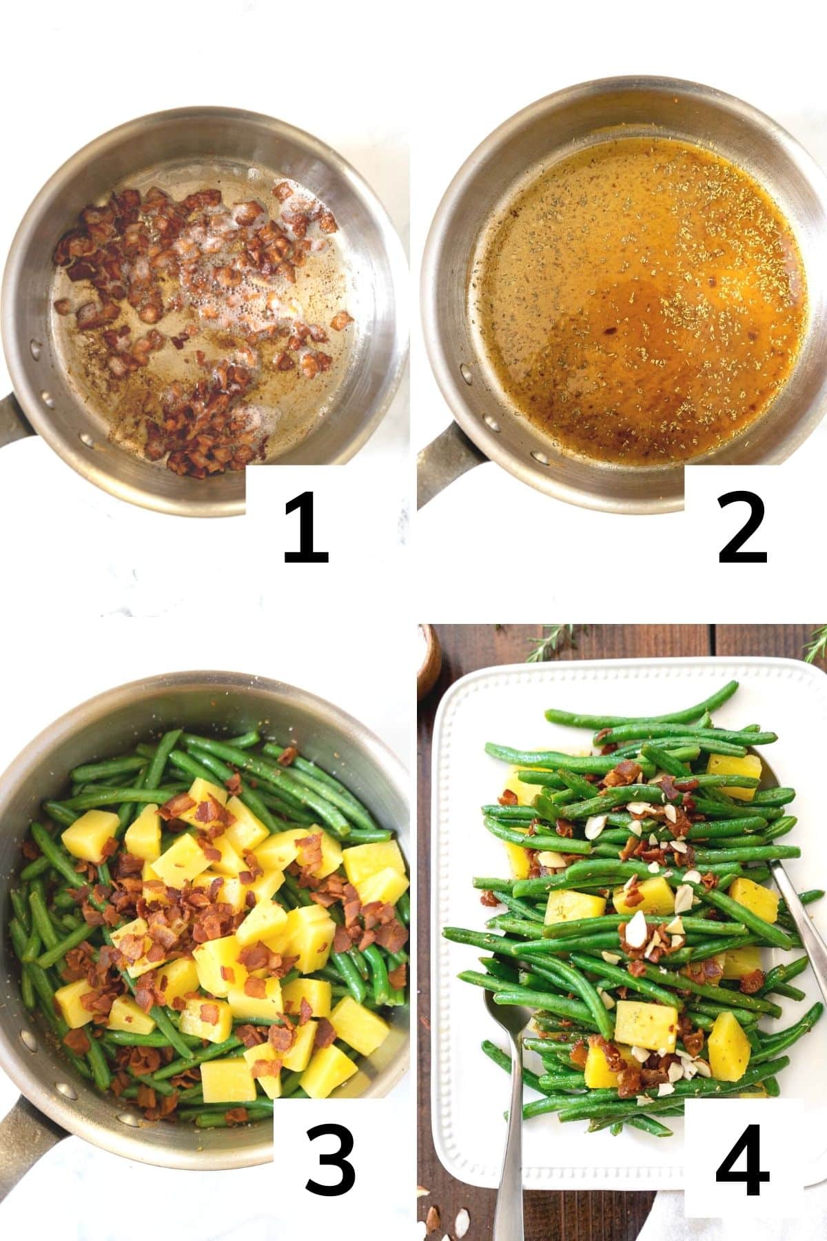 How to make green beans with pineapple and bacon step by step