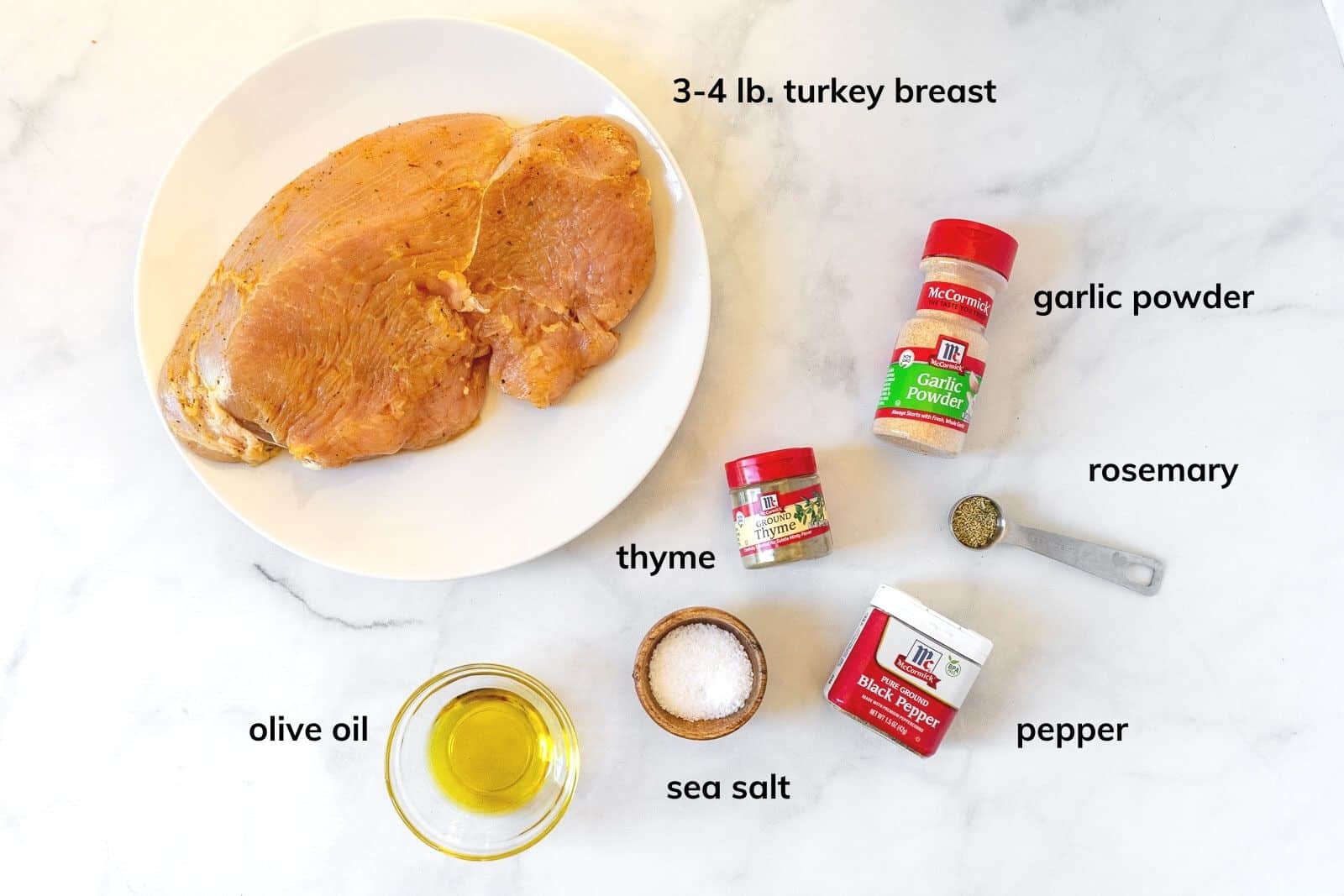 Ingredients needed to make an air fryer turkey breast