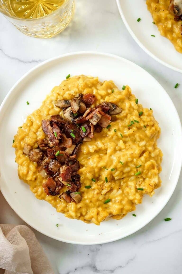 Pumpkin and Mushroom Risotto (with Bacon!)