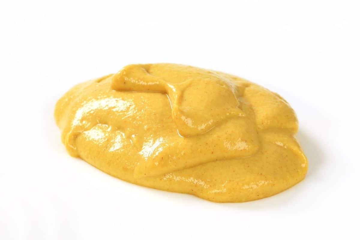 Chinese brown mustard on a white background