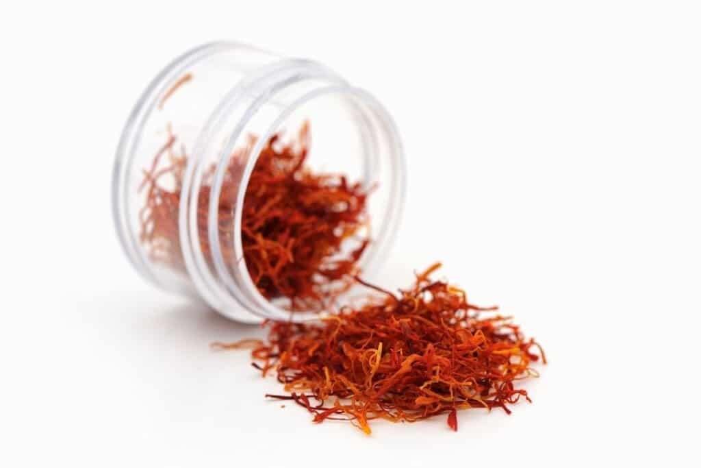 Substitutes for Turmeric: Saffron threads in a small jar