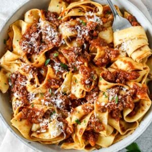 Easy Slow Cooker Bison Bolognese (Meat Sauce) | Get On My Plate