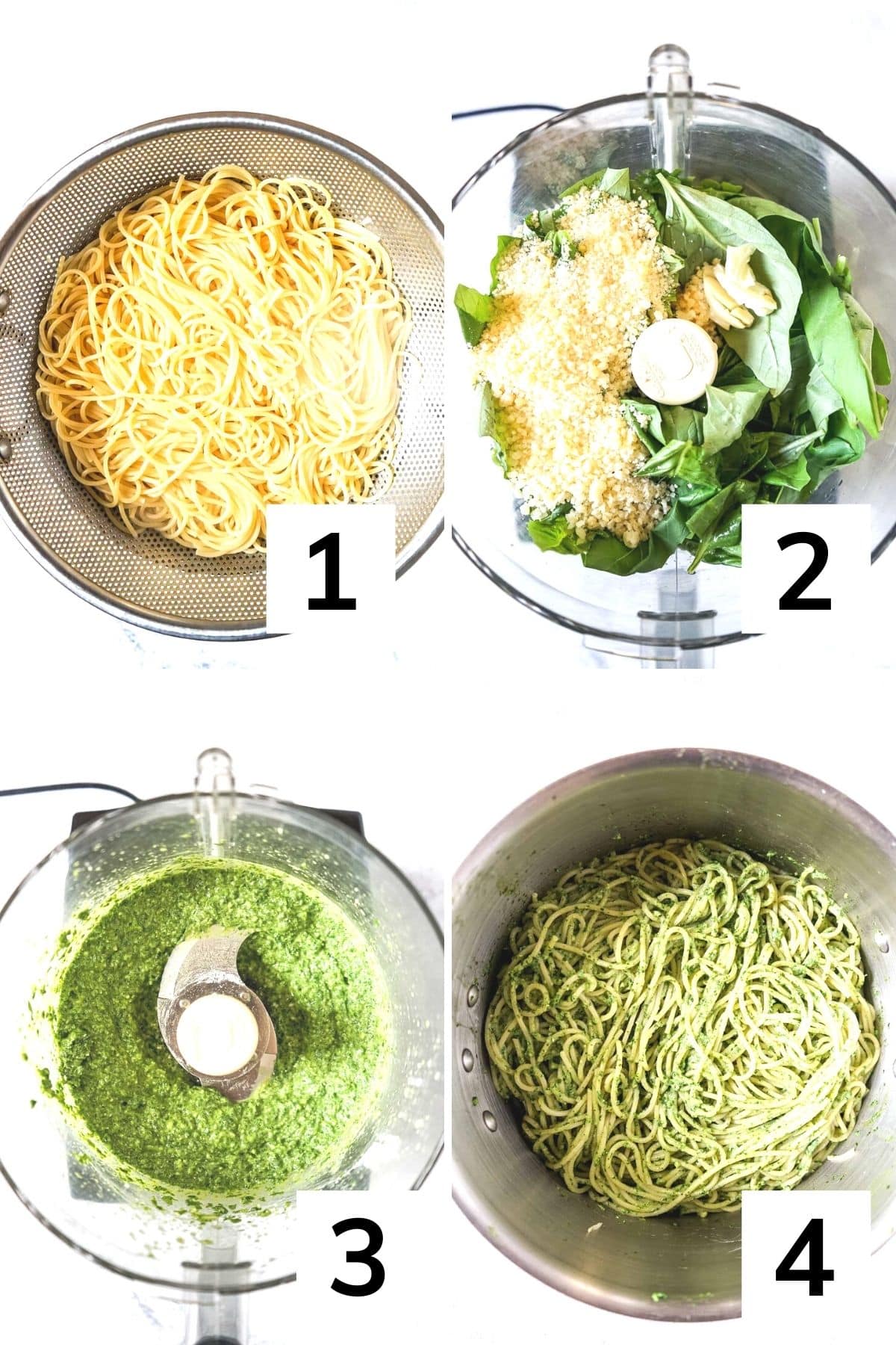 How to make pasta with green sauce step by step.