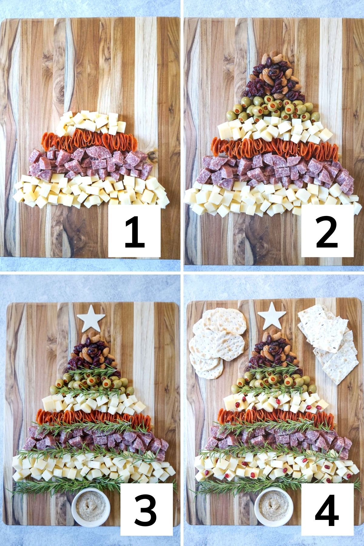 How to make a Christmas Tree Charcuterie Board step by step.