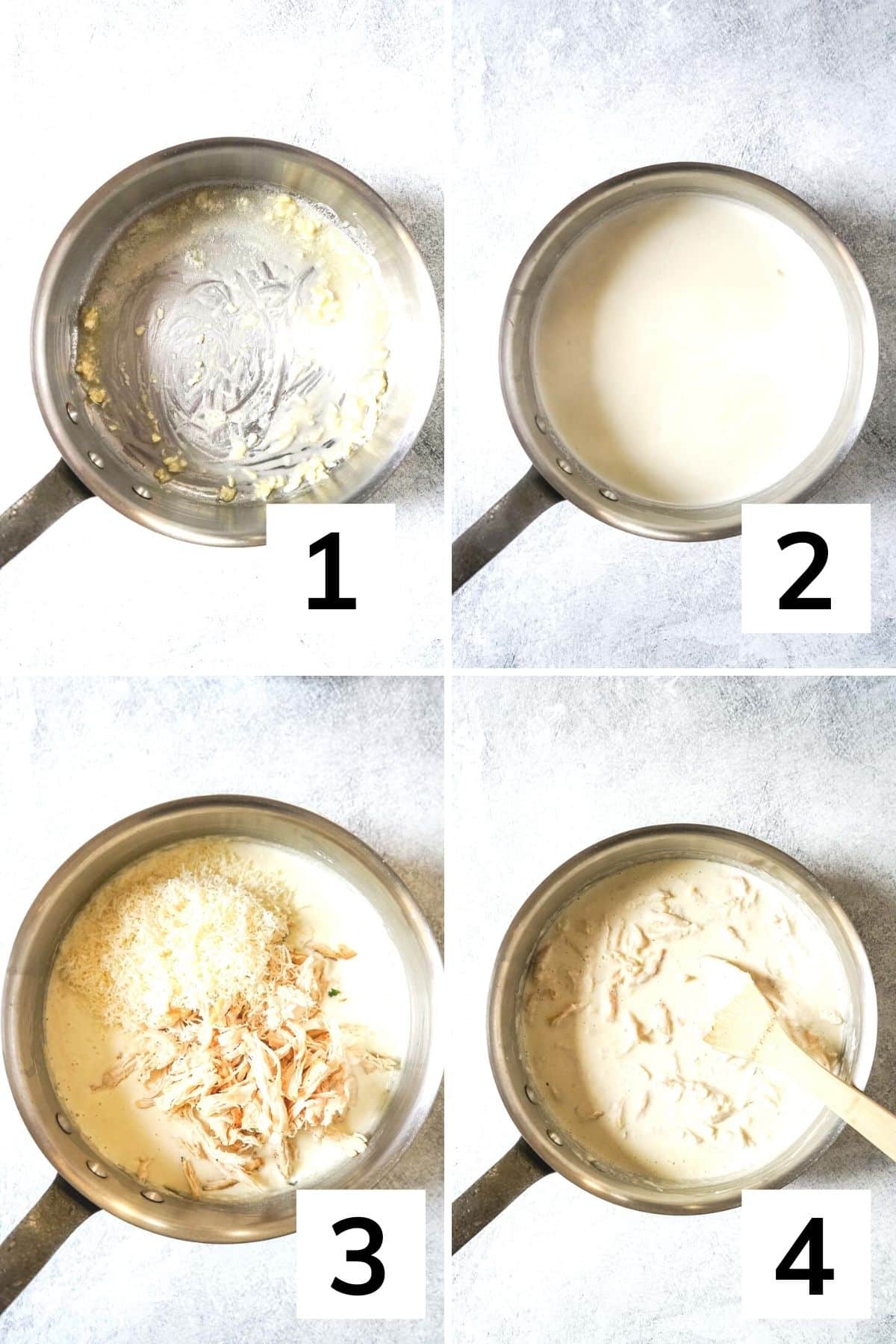 How to make garlic parmesan chicken pasta step by step.