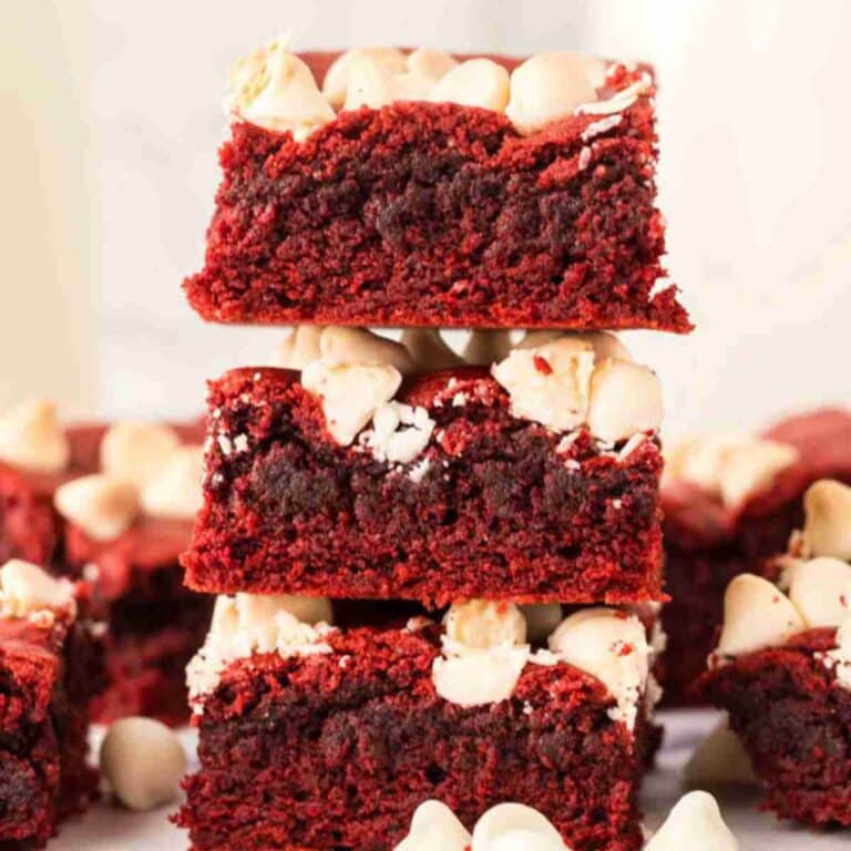 Easy Red Velvet Brownies with Cake Mix