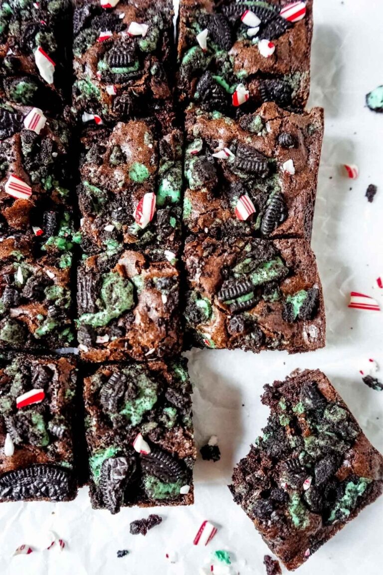 The Best Oreo Peppermint Brownies (from mix)