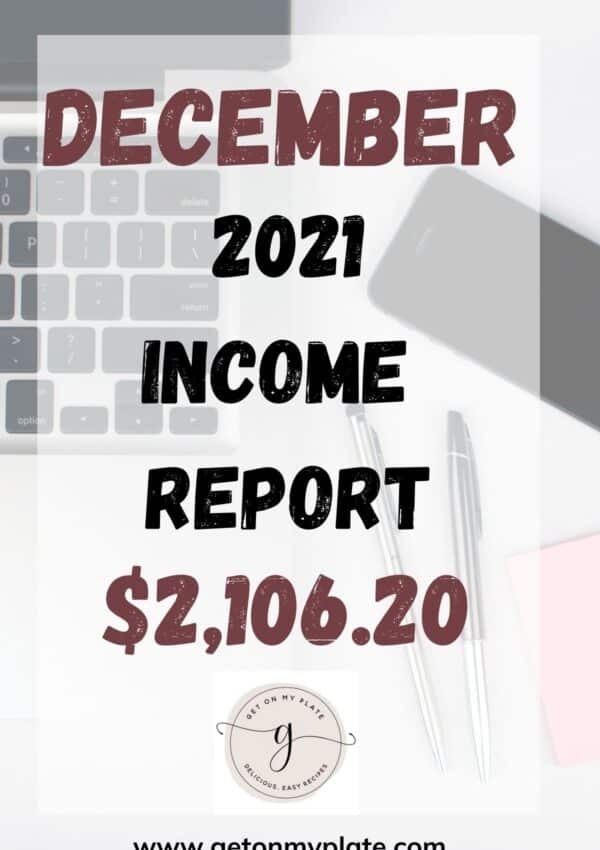 Food Blog Income Report: December 2021