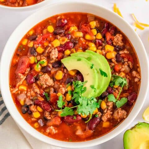 Easy Taco Soup with Ranch Dressing (Crockpot + Stovetop) | Get On My Plate