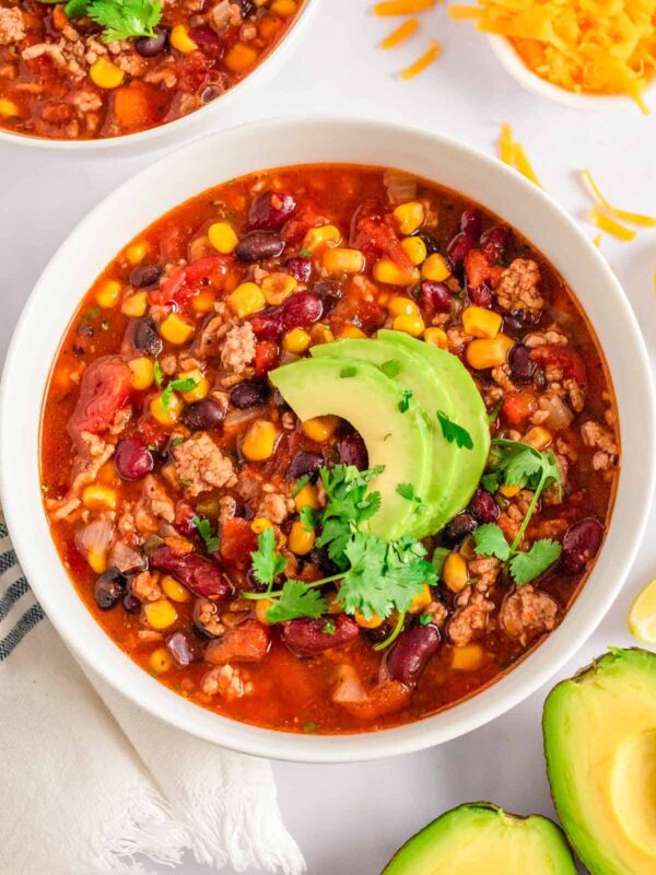 Easy Taco Soup with Ranch Dressing (Crockpot + Stovetop)