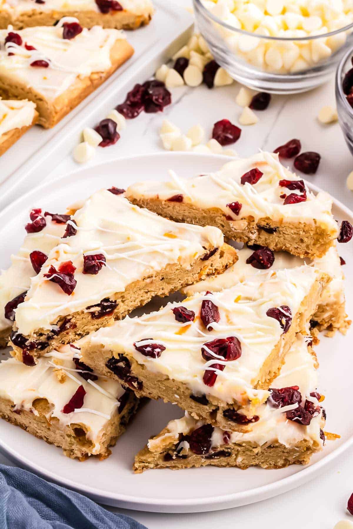 A plate for Starbucks Cranberry Bliss Bars.
