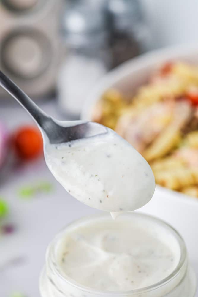 A spoonful of homemade Wingstop Ranch