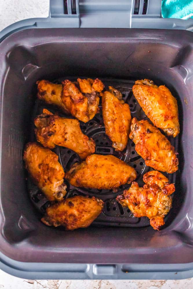 Chicken wings cooked, in the air fryer.
