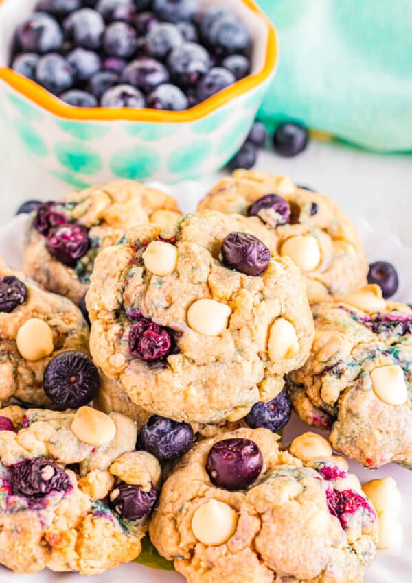 Blueberry White Chocolate Chip Cookies