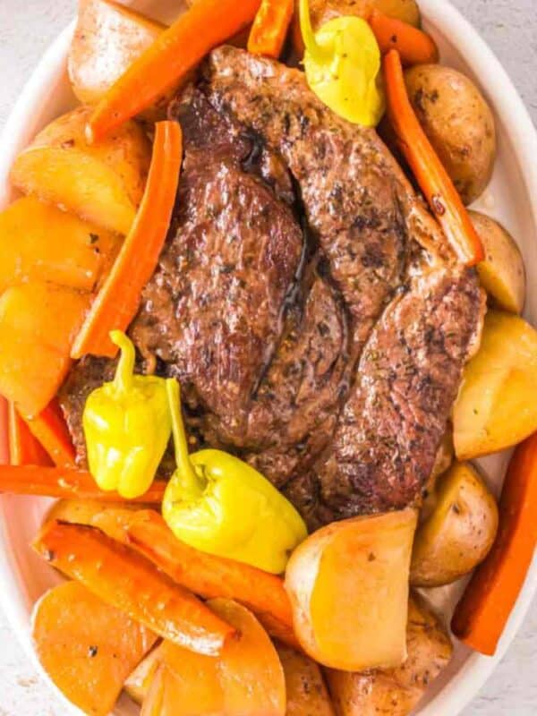 Mississippi Pot Roast with Potatoes and Carrots {Crock Pot}