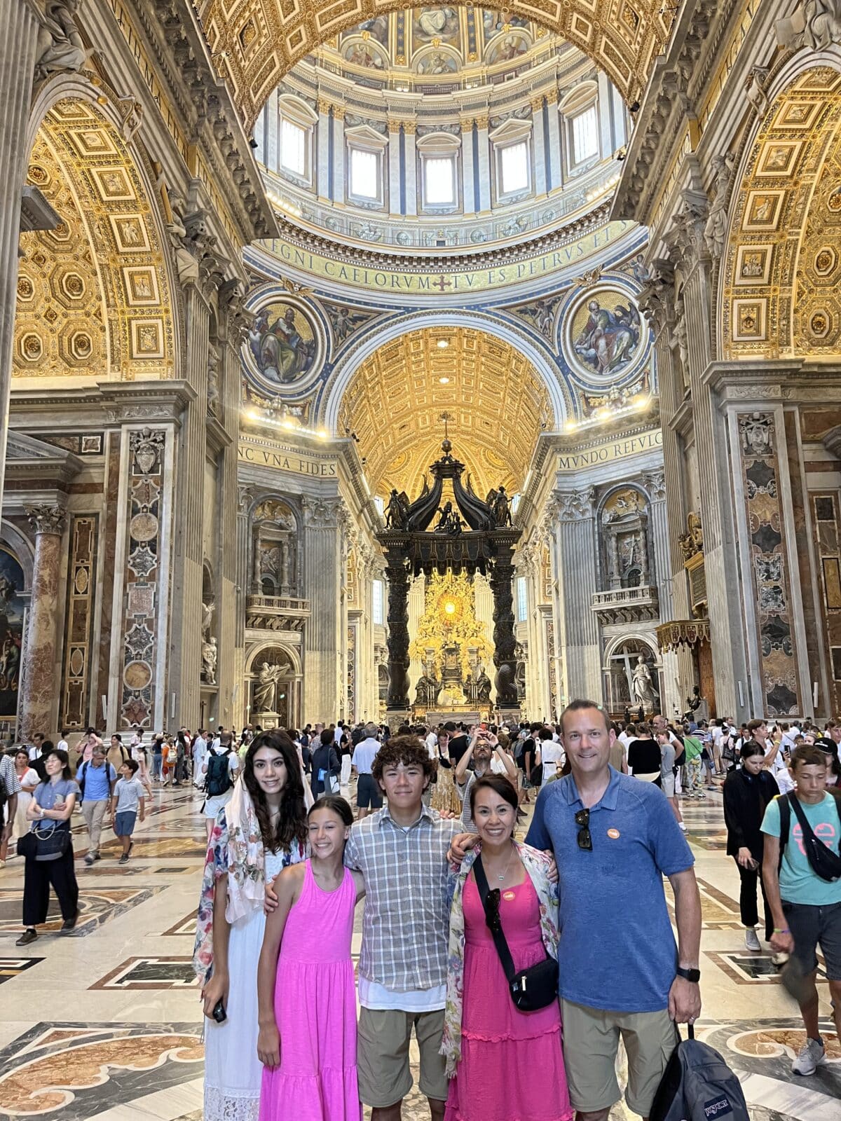 Family picture at St. Peter's Basilica in Rome.