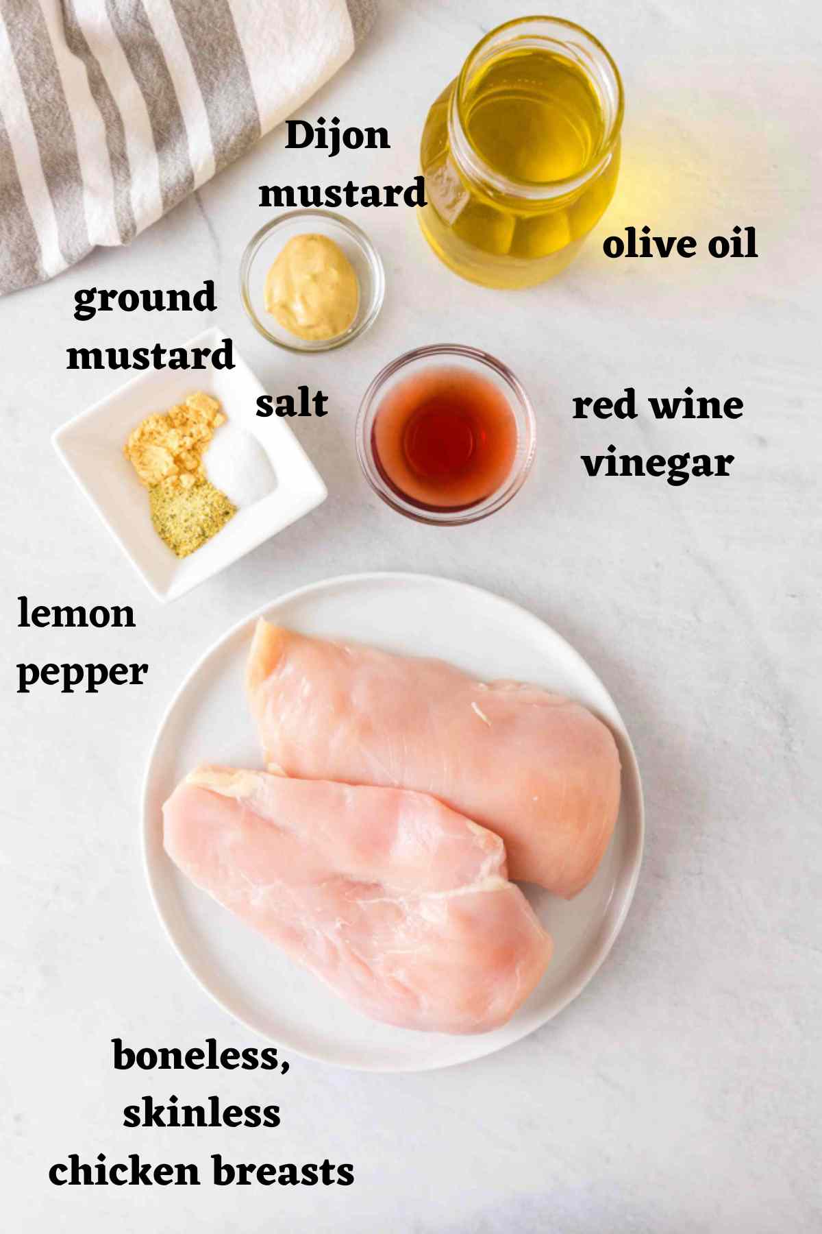 Ingredients needed to make Air Fryer Shredded Chicken .