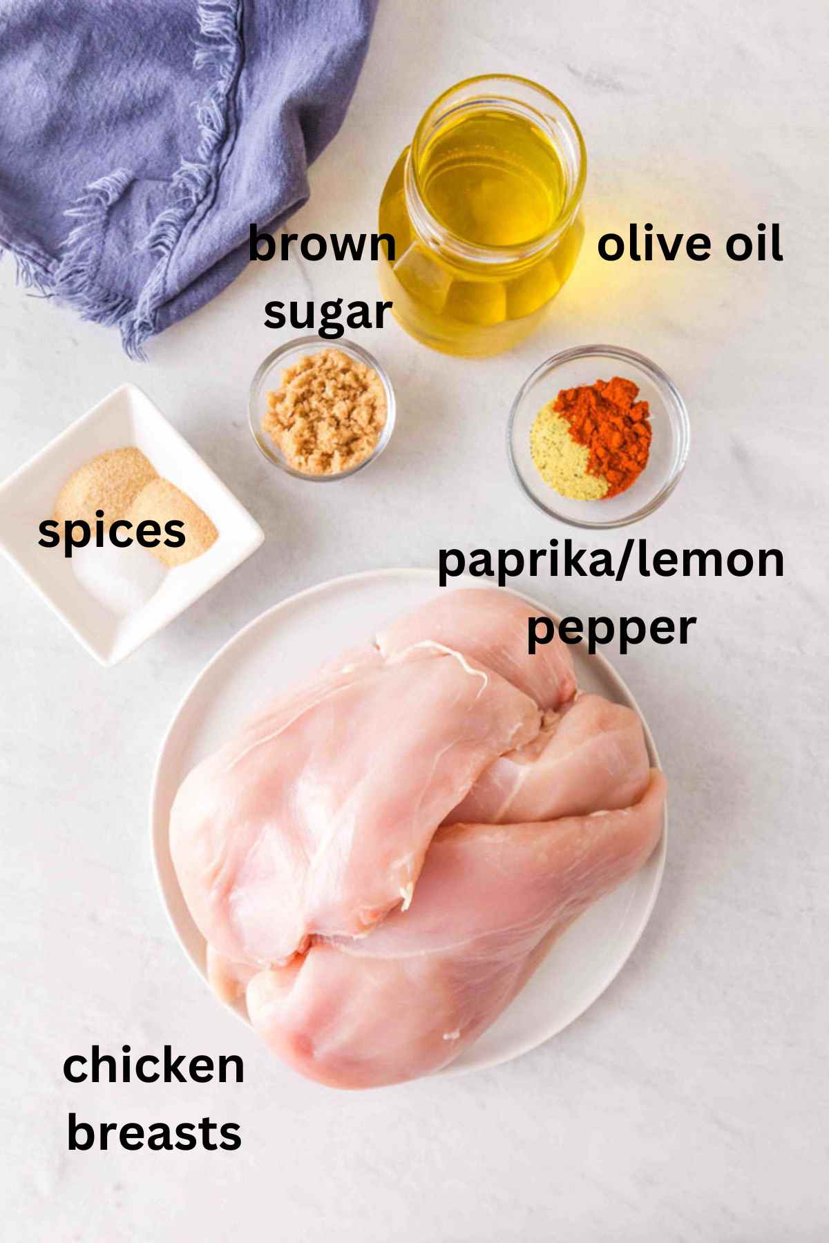 Ingredients needed to cook chicken breasts at 350.