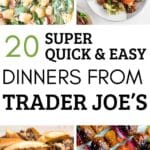 Easy dinners from Trader Joe's graphic.