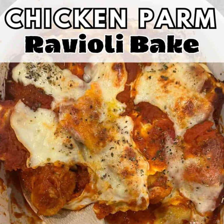 Trader Joe’s Chicken Parmesan Ravioli Bake (“Chicken Parm-ioli”)