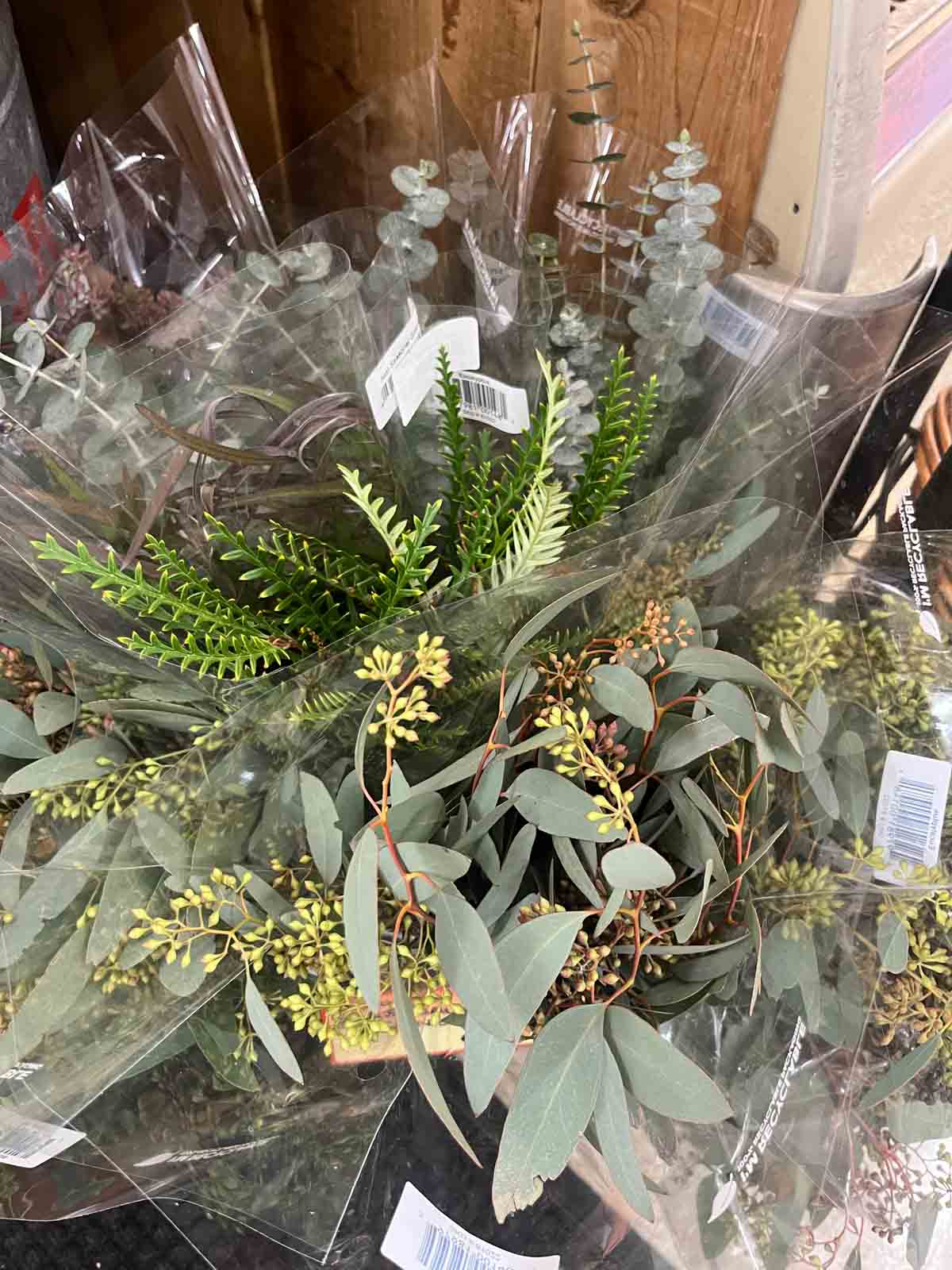 Trader Joe's greenery in the store.