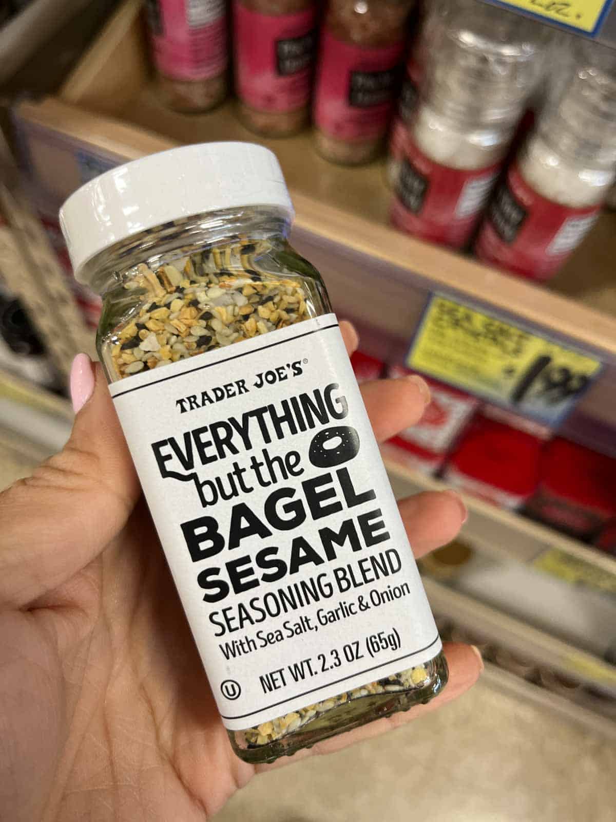 A jar of Trader Joe's Everything But the Bagel Spice.