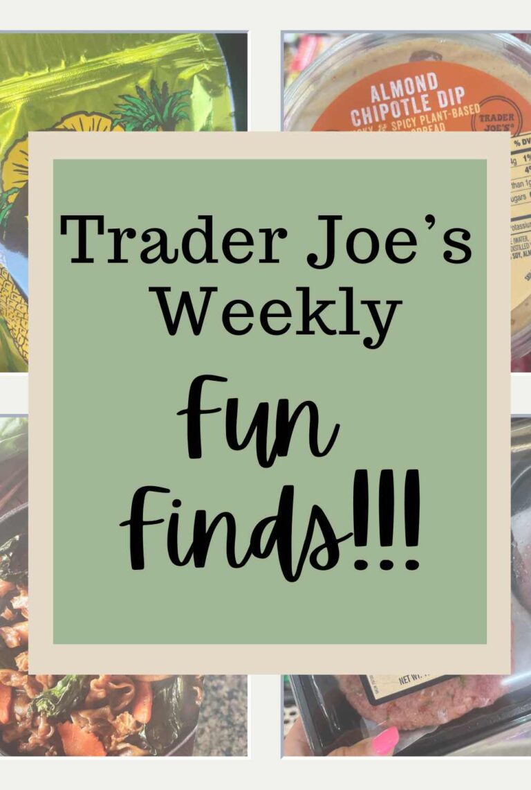 Collage of 4 Trader Joe's fun finds/