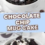 Pinterest pin for chocolate chip mug cake.