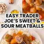 Pinterest pin for Trader Joe's sweet and sour meatballs.