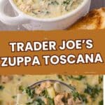 Pinterest pin for Trader Joe's Zuppa Toscana.
