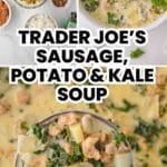 Pinterest pin for Trader Joe's Zuppa Toscana.