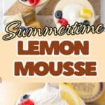 Pinterest pin for lemon curd mousse.