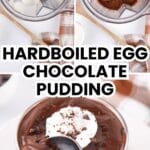 Pinterest pin for viral hardboiled egg chocolate pudding.