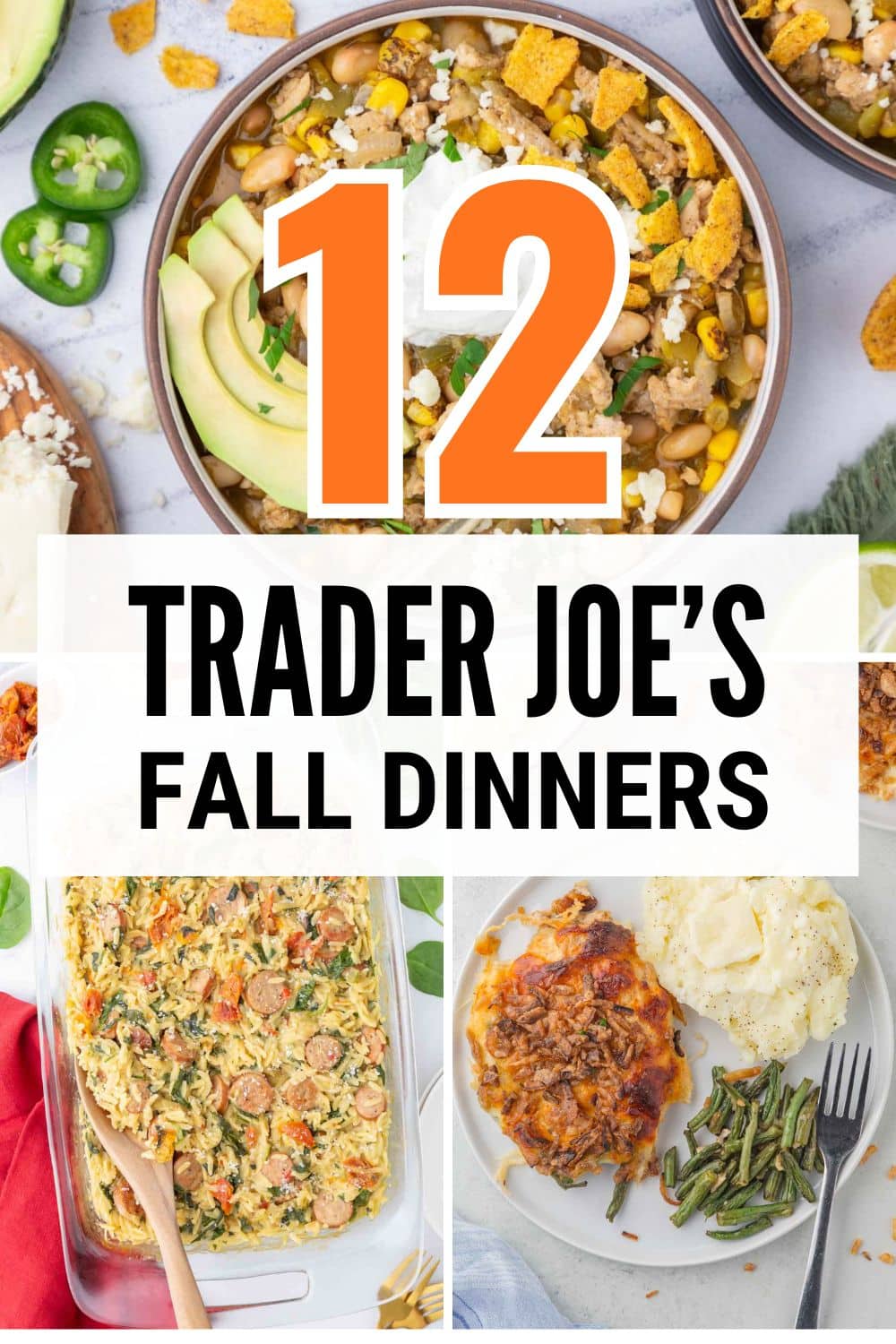Pinterest pin for Trader Joe's Fall Dinner Ideas.